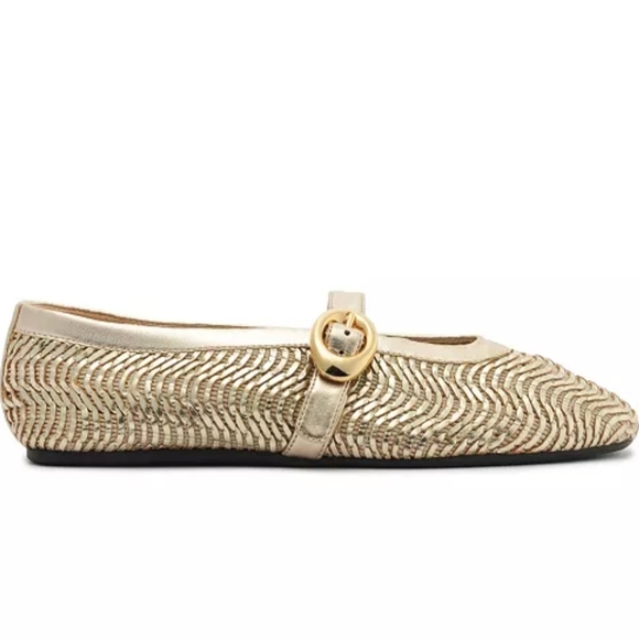 Arezzo Esme Ballet Elegant Gold Women's Flats Size 9B (Medium Width) NWT - Picture 1 of 11